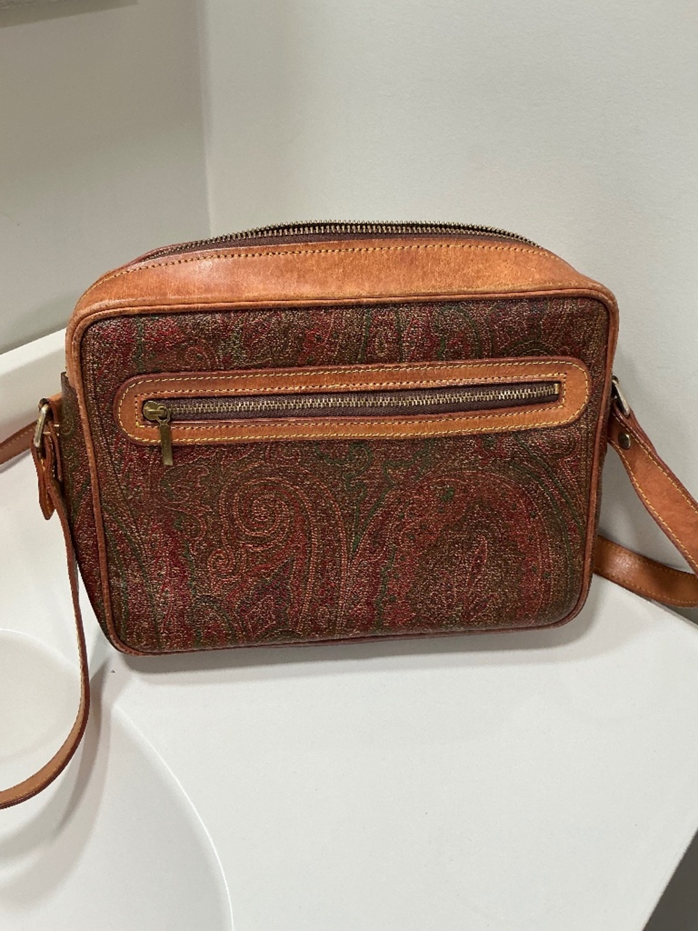 ETRO classic paisley leather crossbody bag